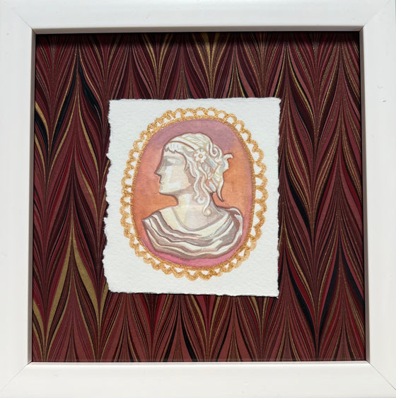 Framed Original Cameo Painting 4