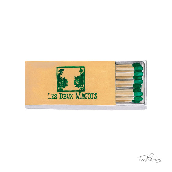 Les Deux Magots Matchbook Print