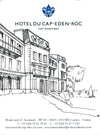 This is a one-of-a-kind sketch on collected hotel stationery from Hotel du Cap-Eden-Roc in Antibes, France. This drawing is signed in pen and comes with a certificate of authenticity by the artist, Tess Ramirez.