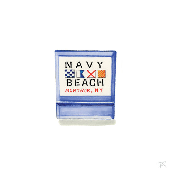 Navy Beach Matchbook Print
